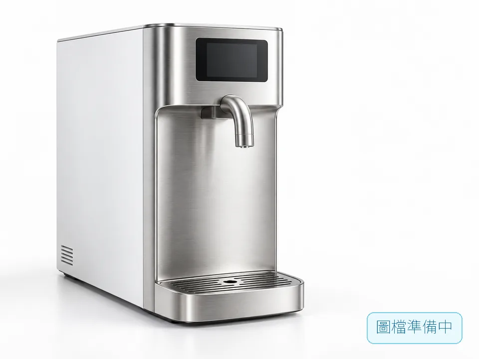 淨水器產品展示用的飲水設備示意圖，右下標示圖檔準備中；非實際商品照片